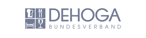 Graues Logo des DEHOGA Bundesverbandes, Partnerreferenz der Erfolgsimpulse GmbH.