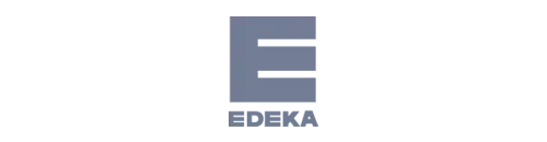 Graues Logo von EDEKA, Partnerreferenz der Erfolgsimpulse GmbH.