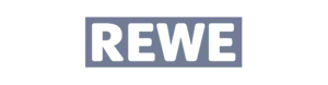 Graues Logo von REWE, Partnerreferenz der Erfolgsimpulse GmbH.