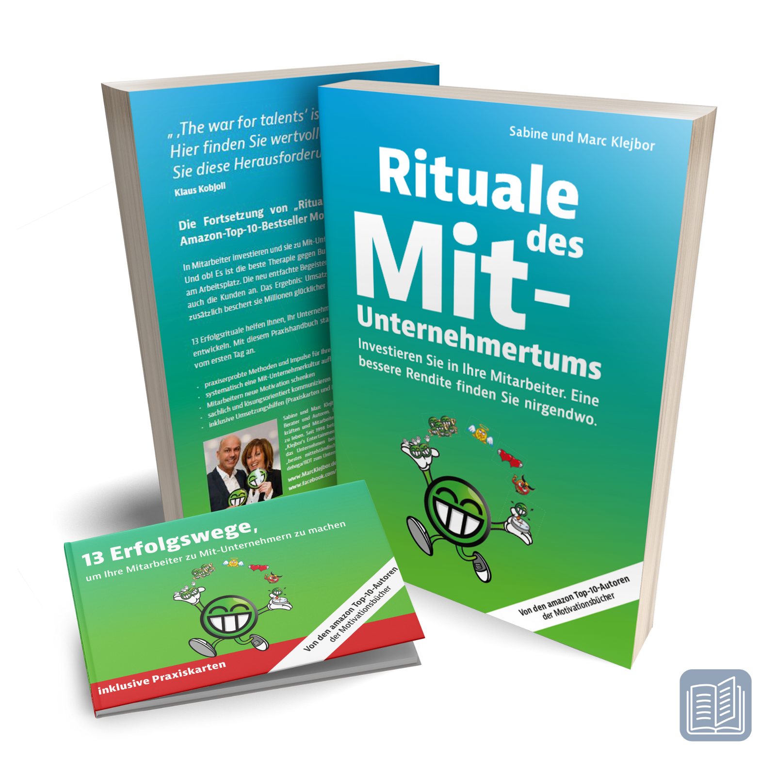 Buch und Praxiskarten „Rituale des Mitunternehmertums“ von Marc Klejbor, Unternehmerbuch für Mitarbeiterführung, Unternehmensentwicklung und nachhaltige Mitunternehmer-Kultur.