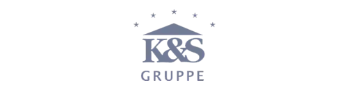 Graues Logo der K&S Gruppe, Partnerreferenz der Erfolgsimpulse GmbH.